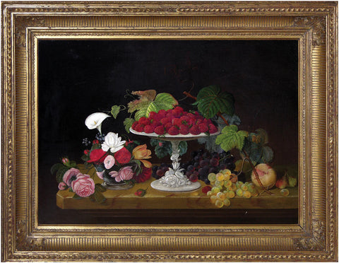 Severin Roesen (circa 1816-1872), Still Life with Strawberries and Flowers