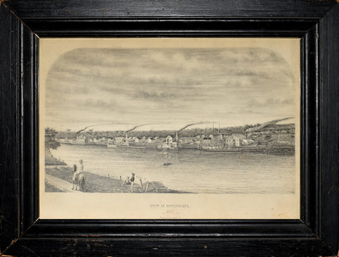 Unidentified artist (signed “C.H.B.”), View of Buenavista, Michigan, from the Ferry (Saginaw County)