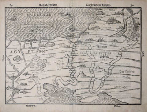 Heinrich Bunting (1545-1606), Reisen der Kinder von Israel aus Egypten; pages 29, 30