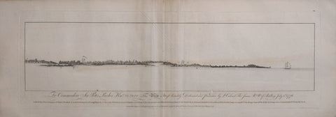 William Faden (1750-1836),  A Birds Eye View of Mount Pleasant..to the Eastern Part of Long Island (South Carolina)