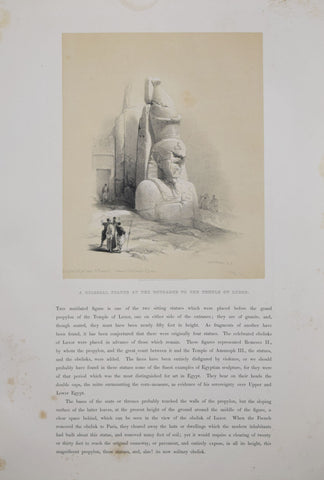 David Roberts (1796-1864),  A Colossal Statue at the Entrance to the Temple of Luxor