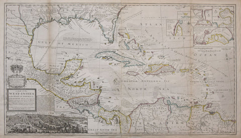 Herman Moll (1654 - 1732), A Map of the West Indies or Islands of America in the North Sea…