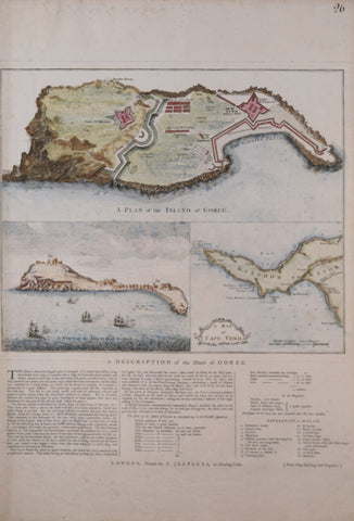Thomas Jefferys (British, 1719-1771), A Plan of the Island of Goree, A View of the Island of Goree, A Map of Cape Verde