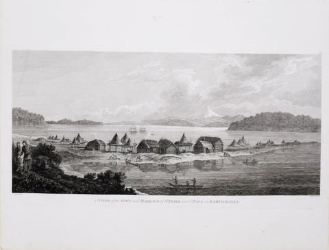 Captain James Cook (1728-1729) and John Webber (1751-1793), A View of the Town and Harbour of St Peter and St Paul in Kamtschatka