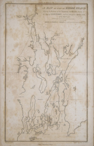 Samuel Lewis (1753-1822), A Map of part of Rhode Island Shewing the Positions of the American and British Armies at the Siege of Newport..1778