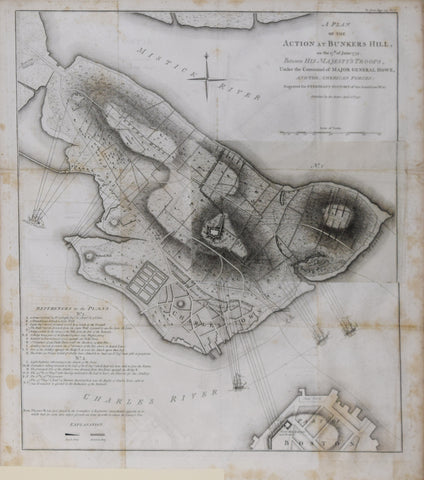 William Faden (English, 1749-1836), A Plan of the action at Bunkers Hill on the 17th of June 1775...