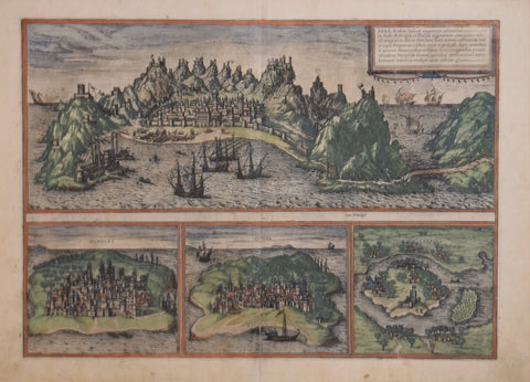 Georg Braun (1541-1622) & Franz Hogenberg (c.1538-1590), Aden, Mombaza, Quiloa, Cefala