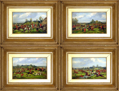 Samuel Alken Jr. (1784 - Ca. 1825), A Set of 4: The Meet; Taking the Fence; Crossing the Brook; Gone to Ground