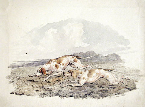 Henry Alken (British, 1785-1851) Two pointers in a landscape