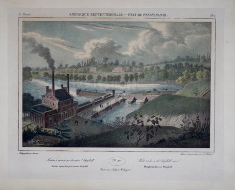 Jacques Gerard Milbert (1766-1840), After, Amerique Septentrionale- Water Works on the Schuylkill River