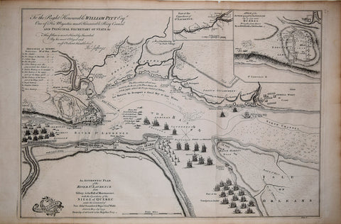Thomas Jefferys (British, 1719-1771), An Authentic Plan of the River St. Lawrence ......Operations of the Seige of Quebec..