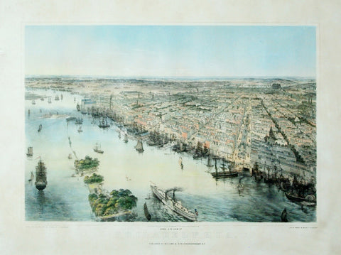 John Bachmann (1814-1896), Birds Eye View of Philadelphia