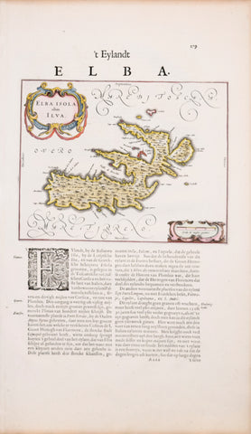 Joan Blaeu (Dutch, 1596-1673), Elba Isola olim Ilva (Island in Italy)