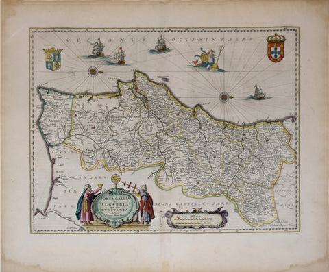William Jans Zoon Blaeu (Dutch, 1571-1638) and Joan Blaeu (Dutch, 1596-1673), Portugallia and Algarbia quae alim Lusitania… [Portugal]