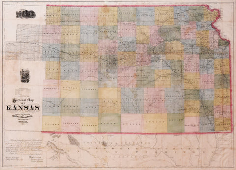 Rufus Blanchard (1821-1904), Sectional Map of Kansas