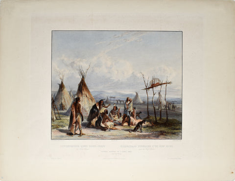Karl Bodmer (1809-1893), Funeral Scaffold of a Sioux Chief