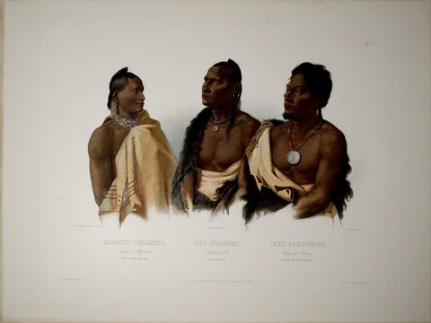Karl Bodmer (1809-1893), Tab. 7 - Missouri Indian - Oto Indian - Chief of the Puncas