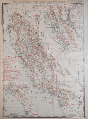 Rand McNally & Co., California, [with two inset Maps]