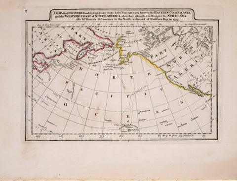 Mathew Carey (1760-1839), A Map of the Discoveries by Capts. Cook & Clerke in the Years 1778 & 1779 Between the Eastern Coast of Asia and the Western Coast of North America…