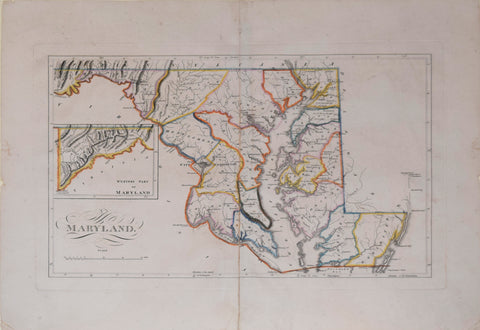 Mathew Carey (American, 1760-1839), [Maryland, with inset map of Western Part of Maryland]