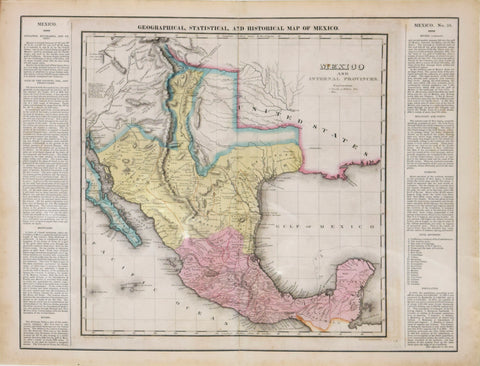Henry Charles Carey (1793-1879) and Isaac Lea (1792-1886), Geographical, Statistical and Historical Map of Mexico, Mexico and Internal Provinces