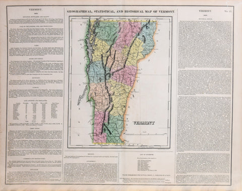 Henry Charles Carey (1793-1879) & Isaac Lea (1792-1886), Geographical, Statistical and Historical Map of Vermont