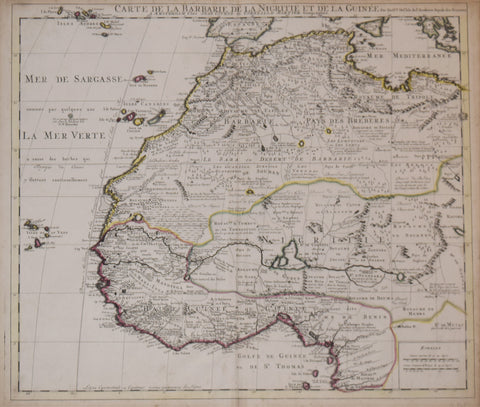 Guillaume De L'Isle (1675-1726), Carte de la Barbarie, de la Nigritie de la Guinee...