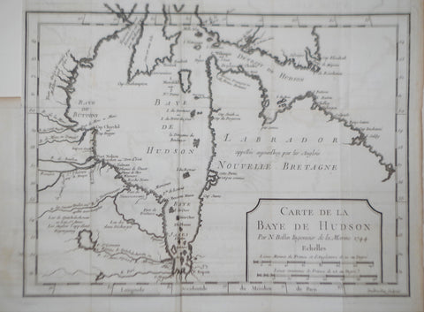 Jacques Nicolas Bellin (French, 1703-1772),  Carte de La Baye de Hudson