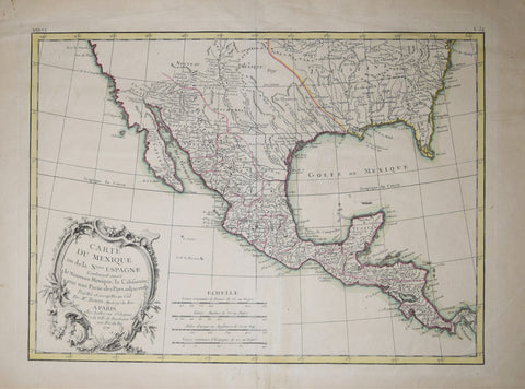 Rigobert Bonne (1727-1794), Carte du Mexique ou de la Nlle. Espagne