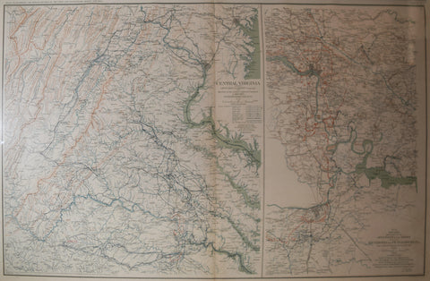 Government Printing Office & Julius Bien (1826-1909),  Pl. C [Central Virginia & Various Battle Sites throughout VA.]