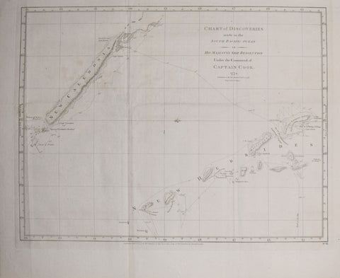 Capt. James Cook (1728-1779), Chart of the Discoveries made in the South Pacific Ocean…