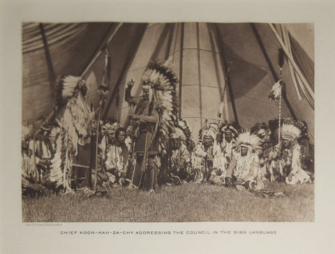 Rodman Wanamaker (1863-1928), Chief Koon-Kah-Za-Chy Addressing the Council in the Sign Language