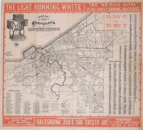 W.J. Morgan & Co., Map of the City of Cleveland Compliments of the White Sewing Machine Co.