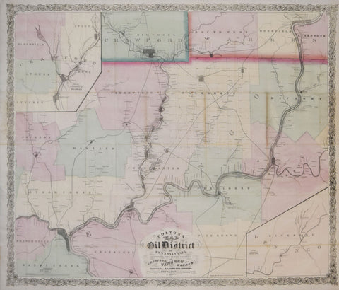 Joseph Hutchins Colton (1800-1893), Colton’s Map of the Oil District of Pennsylvania..Counties of Crawford, Venango and Warren