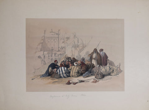 David Roberts (1796-1864), Conference of Arabs at Wady Moosa, Petra