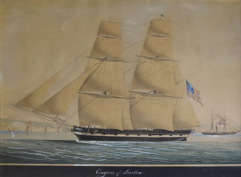 Raffael Corsini (Turkish, act. 1830-1880), Congress of Boston (depicted in the bay of Smyrna)