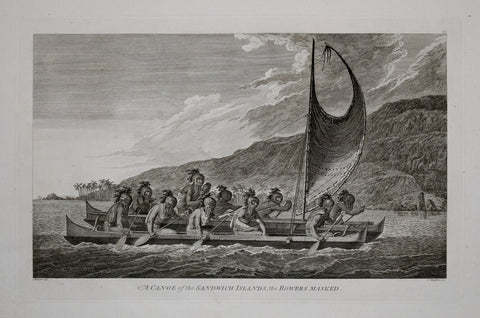 Captain James Cook (1728-1729) and John Webber (1751-1793), A Canoe of the Sandwich Islands, the Rowers Masked
