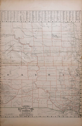 George F. Cram (1841-1928), Cram’s Railroad & Township Map of Dakota
