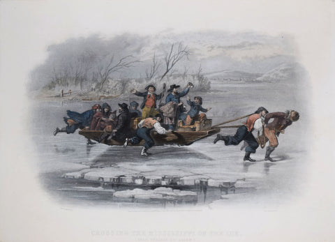 William Momberger after, Crossing the Ice on the Mississippi (Near Prairie du Chien)