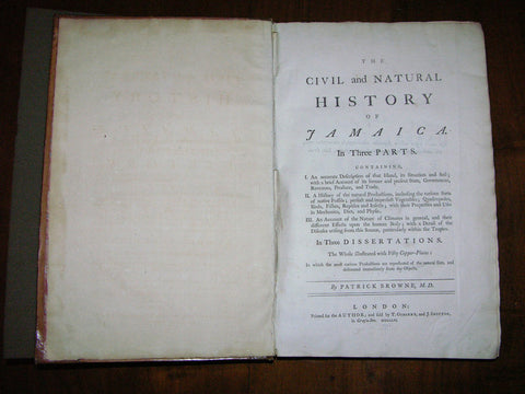 Patrick Browne (ca. 1720-1790), The Civil and Natural History of Jamaica