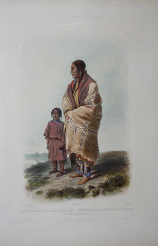 Karl Bodmer (1809-1893),  Dakota Woman and Assiniboine Girl