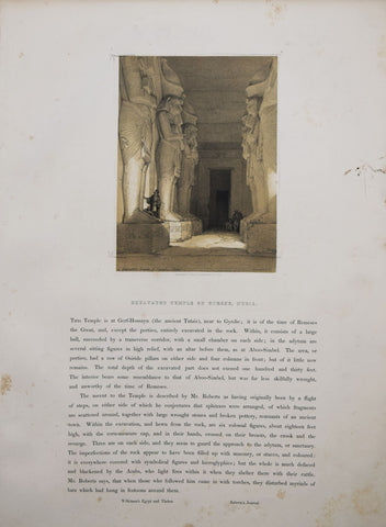 David Roberts (1796-1864), Excavated Temple of Gyrshe, Nubia