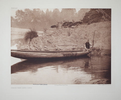 Edward S. Curtis (1868-1953), Fishing from Canoe – Hupa Pl 447