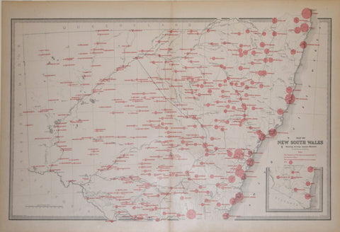 Andrew Garran (1825-1901), editor, Map of New South Wales Showing Average Annual Rainfall