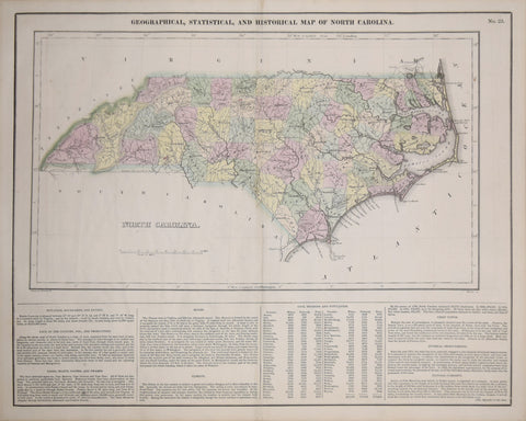 Henry C. Carey (1793-1879) & Isaac Lea (1792-1886), Geographical, Statistical and Historical Map of North Carolina