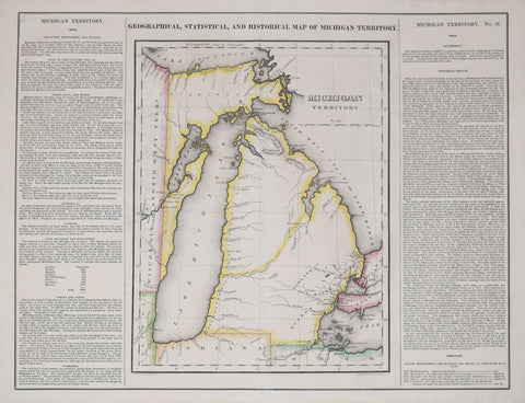 Henry Charles Carey (1825-1909) and Isaac Lea (1792-1886), Geographical, Historical, And Statistical Map Of Michigan Territory