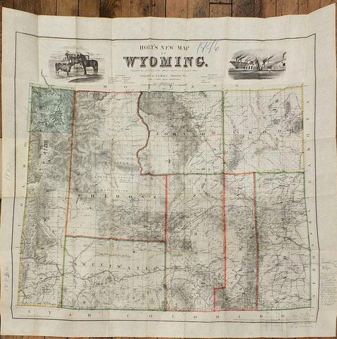 George L. Holt, Holt's New Map of Wyoming. Compiled by permission from official records in U.S. Land Office.