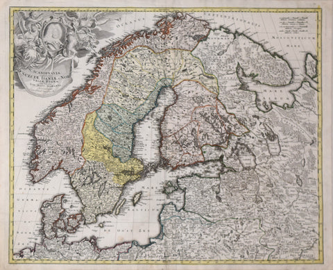 Johann Baptist Homann (1664-1724), Scandinavia complectens Sueciae, Daniae & Nor…