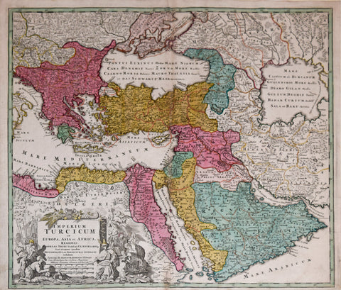 Johann Baptist Homann (1664-1724), Imperium Turcicum in Europa, Asia, et Africa Regiones...