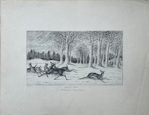 William Pope (British/Canadian, 1811-1902), Shooting Deer, Backwoods of Upper Canada